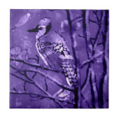 Marmeren Tegel met Blue Jay Bird Abstract Art Desi Tegeltje (Voorkant)