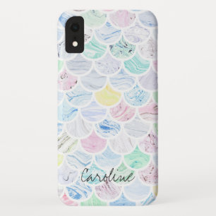 Marmeren tegel Regenboog Zeemeermin Schelp Patroon Case-Mate iPhone Case