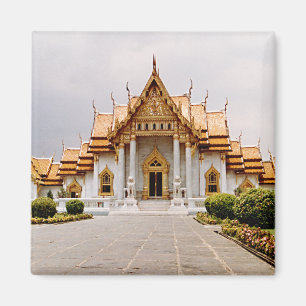 Marmeren Tempel van Goud over Khmer Lion Magnet