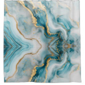 Marmeren textuur blauw blauwgroen goud Douchegordi Douchegordijn (Voorkant)