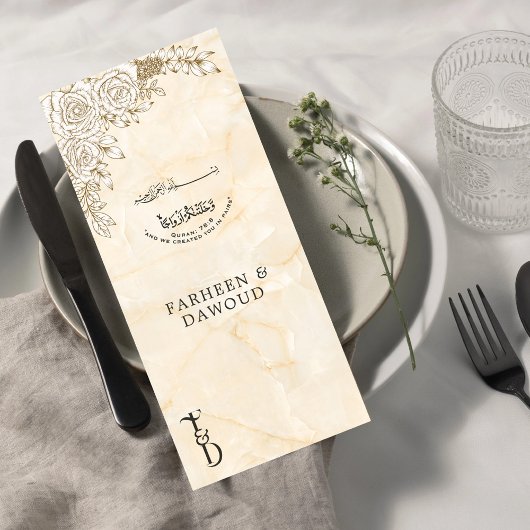 Marmeren textuur Bloemen Kant Islamitische Moslim  Menu