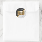Marmeren Textuur en Goud Ronde Sticker (Tas)
