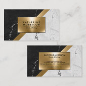 Marmeren Textuur en Goud Visitekaartje (Voorkant / Achterkant)