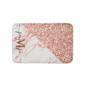 Marmeren textuur en Roos Glitter Badmat (Voorkant)