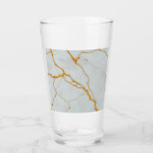 Marmeren textuur in een ongerepte witte basis met  glas (Voorkant)