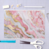 Marmeren textuur Roze en Gouden Glitzy Decoupage Tissuepapier (Craft)