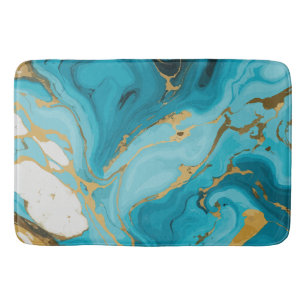 Marmeren textuur Turquoise en Goud Zilver Badmat