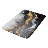 Marmeren textuur zwart grijs goud badmat (Gekanteld)