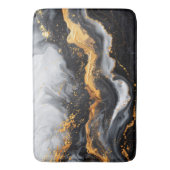 Marmeren textuur zwart grijs goud badmat (Voorkant Verticaal)