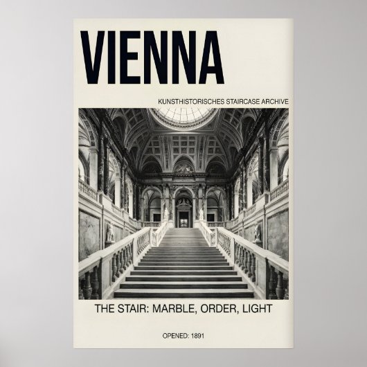Marmeren Trap Poster Wenen Architectuur (Voorkant)