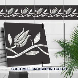 Marmeren Turkse tulp Naadloze Rand Tegeltje