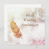 Marmeren uitnodiging 40-jarig huwelijksjubileum (Voorkant / Achterkant)