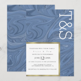 Marmeren Vloeibare Donkerblauwe Gouden Typografie  Kaart