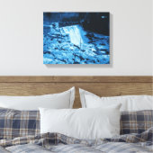 Marmeren waterdam Abstract blauw Canvas Afdruk (Insitu (Slaapkamer))
