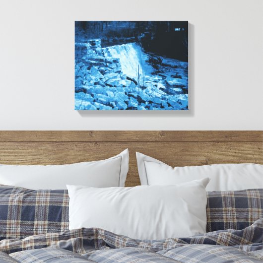 Marmeren waterdam Abstract blauw Canvas Afdruk (Insitu (Slaapkamer))