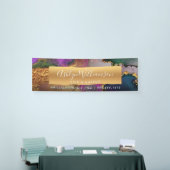 Marmeren waterverf goud paarse groen blauw modern spandoek (Beurs)