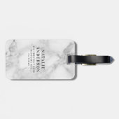 Marmeren waterverf krans monogram bagagelabel (Achterkant horizontaal)