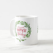 Marmeren waterverf krans monogram koffiemok (Voorkant links)