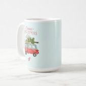 Marmeren waterverf krans monogram koffiemok (Voorkant links)