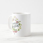 Marmeren waterverf krans monogram koffiemok (Voorkant links)