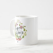 Marmeren waterverf krans monogram koffiemok (Voorkant links)