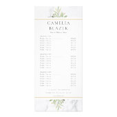 Marmeren waterverf salongroene Service Menu (Voorkant)