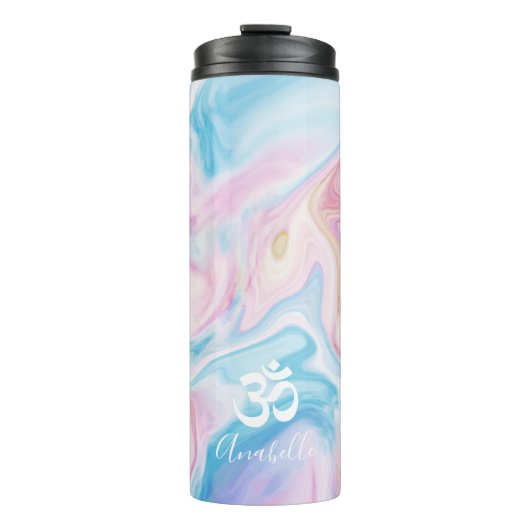 Marmeren wervelingen en Ohm-symbool Thermosbeker (Voorkant)