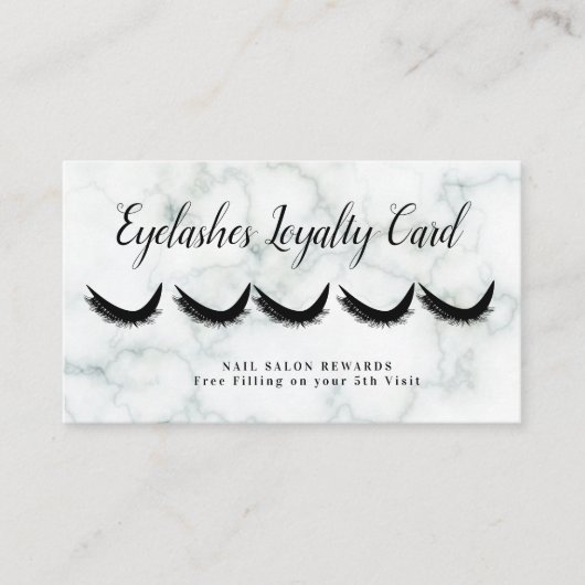 Marmeren wimpers belonen loyaliteit visitekaartje (Voorkant)