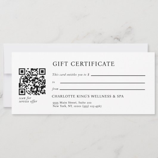 MARMEREN WIT-ZILVEREN SALON QR CODE CADEAUBON (Achterkant)