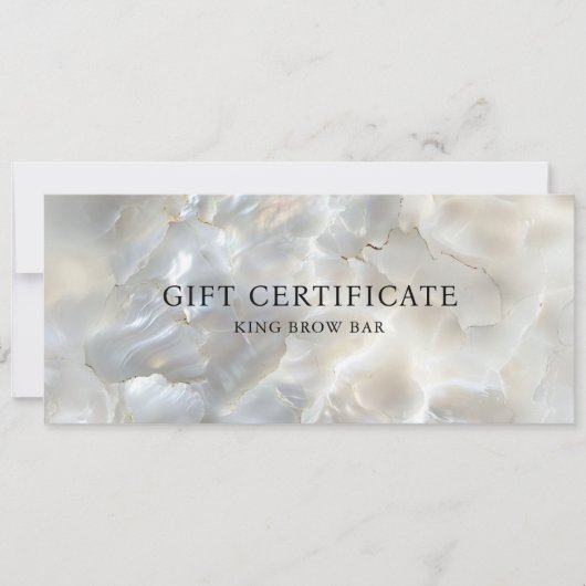 MARMEREN WIT-ZILVEREN SALON QR CODE CADEAUBON (Voorkant)