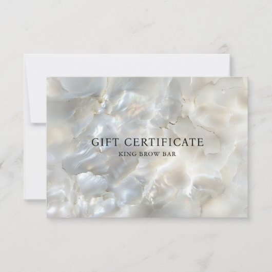 MARMEREN WIT-ZILVEREN SALON QR CODE CADEAUBON (Voorkant)