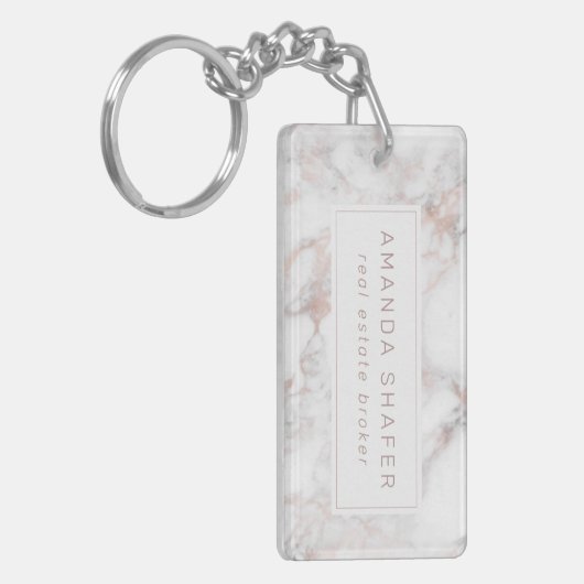 Marmeren Zaken met logo Sleutelhanger (Voorkant Links)