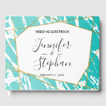 Marmeren Zeeschuim Blauwgroen Goud Geometrische Hu