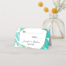 Marmeren Zeeschuim Blauwgroen Goud Geometrische Pl