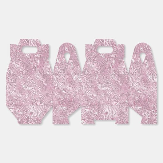 Marmeren Zijde Moire Patroon in Stof Roze Bedankdoosjes (Ongevouwen)