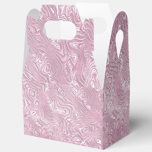 Marmeren Zijde Moire Patroon in Stof Roze Bedankdoosjes (Open)