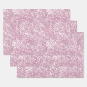 Marmeren Zijde Moire Patroon in Stof Roze Inpakpapier Vel