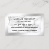 Marmeren zilverfolie tandheelkundige kliniek tanda visitekaartje (Achterkant)
