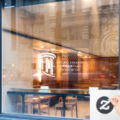 Marmeren zuil met gouden accent raamsticker (Cafe Raam)