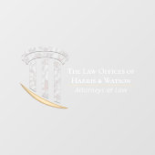 Marmeren zuil met gouden accent raamsticker (Vel)