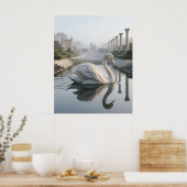 Marmeren Zwaan Stille Meer Poster (Keuken)