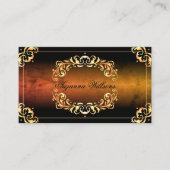 Marmeren zwart en goud decor met foto en QR-code Visitekaartje (Voorkant)