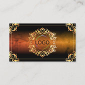 Marmeren zwart en goud decor met Logo Luxury Visitekaartje (Voorkant)