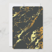 Marmeren Zwart Goud Bruids Douche Uitnodiging (Achterkant)
