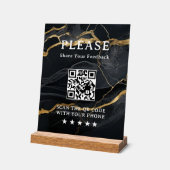 Marmeren Zwart Goud QR Acrylaat Bord (Hoek)