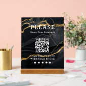 Marmeren Zwart Goud QR Acrylaat Bord (Huwelijk)