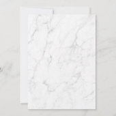 Marmeren Zwart & Wit Monogram Huwelijksuitnodiging Kaart (Achterkant)