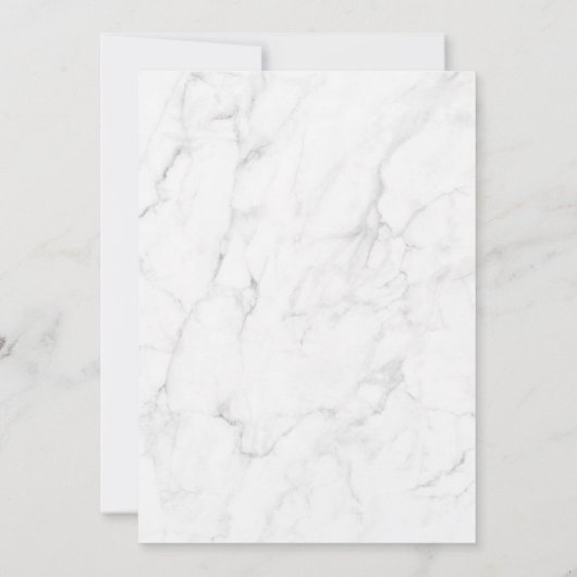 Marmeren Zwart & Wit Monogram Huwelijksuitnodiging Kaart (Achterkant)