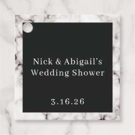 Marmeren & Zwarte Trouwfeest Cadeautag voor Koppel Bedankjes Labels