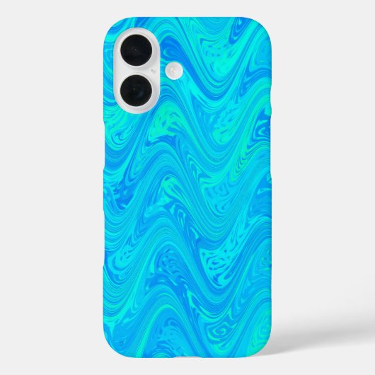 Marmerend Blauw Groen Patroon Case-Mate iPhone Case (Achterkant)